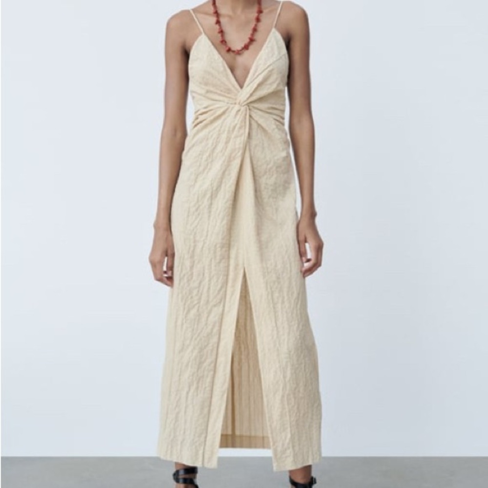 Zara Texture Knot Dress- Medium